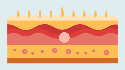 Layered Skin A crosssection of skin layers highlighting how nanoparticles are absorbed in the dermis and epidermis contributing to overall skin health and brightness.