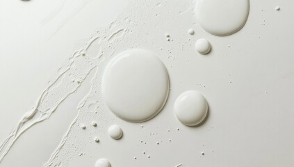 Abstract liquid patterns, various sized, smooth, and flowing shapes in a light grayish white