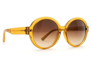 Amber Round Sunglasses Retro Chic Fashion Eyewear 70s Style Gradient Lenses Summer Accessory Trendy Look Designer Shades