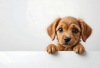 Adorable Puppy with Big Eyes Cute Dog Photo Brown Fur Small Dog Breed Sweet Expression Pet Adoption Dog Lover Puppy Love