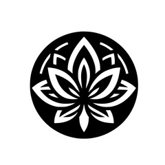 Elegant Black and White Lotus Logo Design