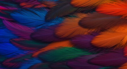 Obraz premium Colorful feathers create textured plumage mosaic