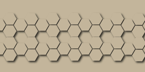 Fototapeta premium Seamless Geometric Hexagon Pattern with Metallic Texture and Gray Tones