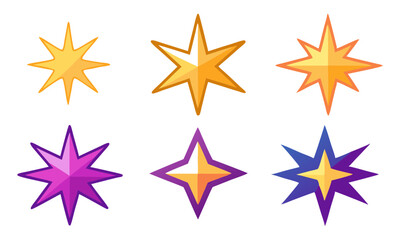 Download Sparkle Icons Set. Twinkle Stars Collection. Shine Star  Effect Shine, Glitter, Twinkling And Clean. Star Sparkle Icon. Vector Eps File For Design.