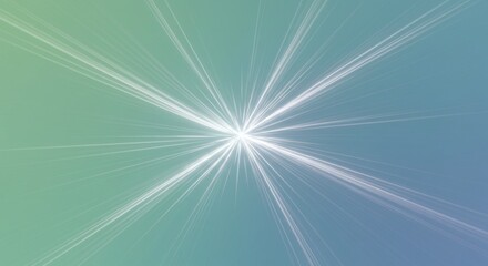 Abstract Teal and Green Gradient Background with Bright White Light Rays