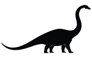 brachiosaurus dinosaur vector illustration, silhouette 