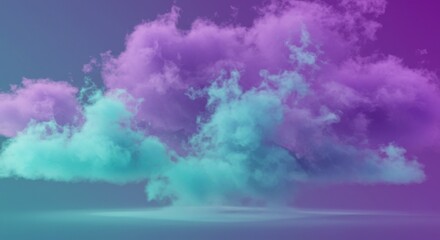 Dreamy Teal And Purple Cloudscape Abstract Textured Sky Background