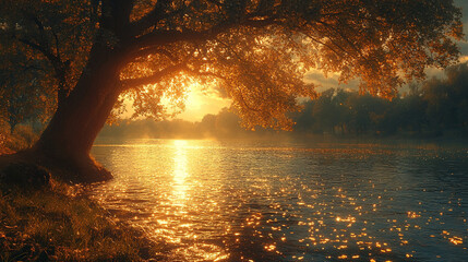 The harmony of the warm emotions and nature of summer evenings