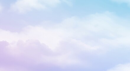 Pastel Sky With Fluffy Clouds Soft Colors And Hues