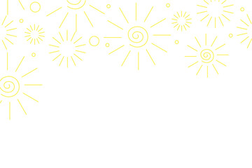 Summer pattern images composition with linear drawing of sunshine for summer holiday