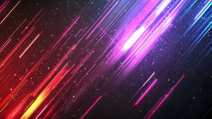 Obraz premium Dynamic diagonal lines of vibrant color and light.