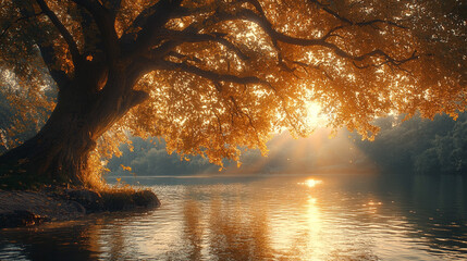 The harmony of the warm emotions and nature of summer evenings