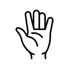 Obraz premium Open Human Hand Black Outline Icon