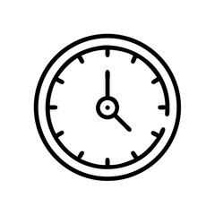 Simple Line Art Analog Clock Icon