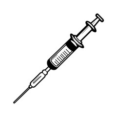 Fototapeta premium Vaccine syringe with blocked virus