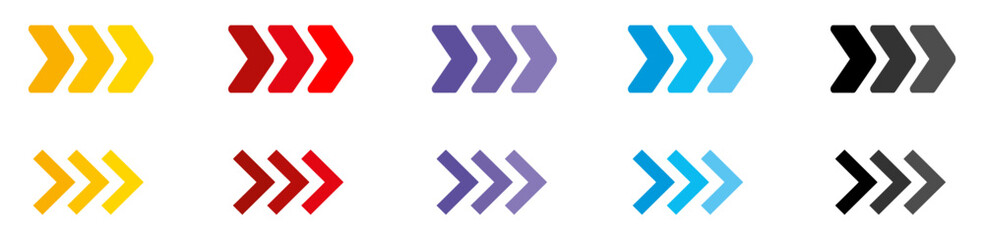 Arrow icons set. Arrow collection. Simple arrow set. Colored arrows. Vector illustration. EPS 10