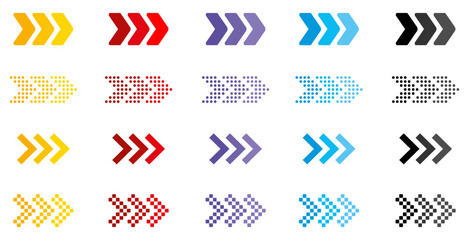 Arrow icons set. Arrow collection. Simple arrow set. Colored arrows. Vector illustration. EPS 10