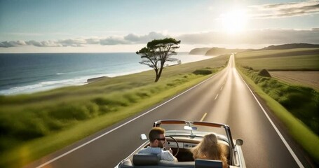  a vintage open-top car ride on the beachside