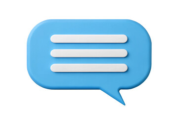 Blue Chat Bubble, Single Message Icon, Communication Bubble on transparent background