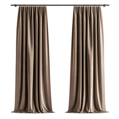 Elegant Taupe Curtains Draped on a Rod