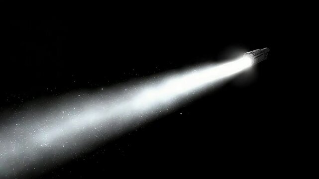 Bright streak against black backdrop illustration