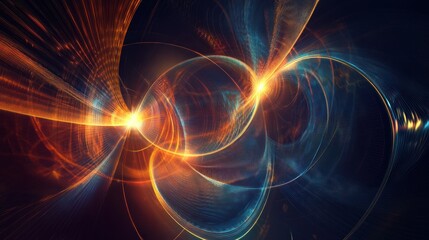 Fototapeta premium Abstract energy swirls with vibrant colors and light trails.