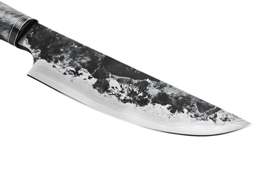 Hand Forged Knife Blade with Unique Patina Detail