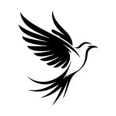 Obraz premium Stylized Flying Bird: Minimalist and Graceful Winged Design