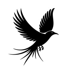Obraz premium Monochrome Bird in Motion: Abstract and Artistic Airborne Symbol