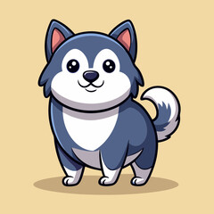 Download Cute Fat Husky Dog Cartoon Vector Icon Illustration. Eps File For Design.