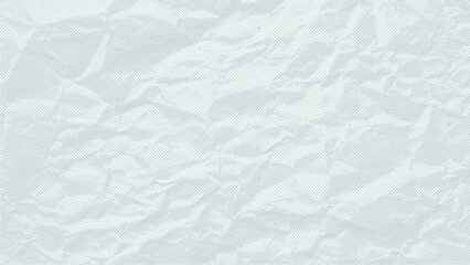 White Crumpled craft paper background. Pastel craft texture with small noise and dots. Vector halftone. Template light tones. Vector minimal, simple texture, background with folds and crumpled.