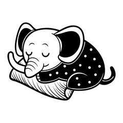 Download Cute Elephant Sleeping On Pillow Cartoon Vector Icon Illustration Eps File For Design.