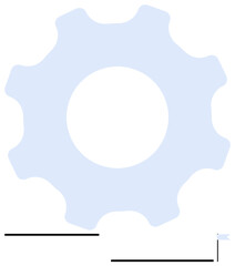 Single blue gear with rounded edges representing teamwork, innovation, process optimization, and industrial design. Ideal for engineering, technology, strategy, business workflow, mechanics