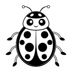 Download Cute Ladybug Standing Cartoon Vector Icon Illustration.  Eps File For Design.