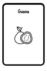 Coloring Fruit Flashcards 1 - Guava (4)