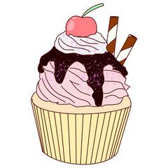 cute cupcake cartoon