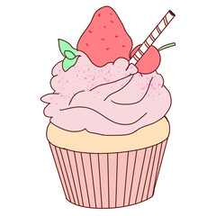 cute cupcake cartoon