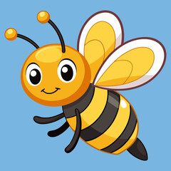 Download Cute Bee Flying Cartoon Vector Icon Illustration. Eps File For Design.