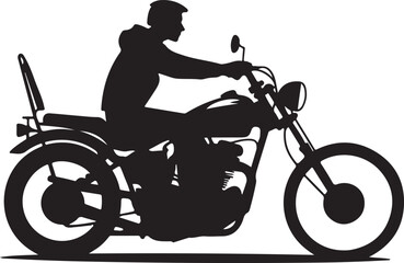 Fototapeta premium Speeding Motorbike Rider SilhouetteClassic Cruiser Motorcycle Vector DesignMotorbike Jump Action SilhouetteRider on Road Trip Silhouette ArtSport Bike in Motion Vector