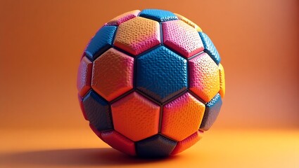 Soccer ball with hexagonal pattern, 3D texture