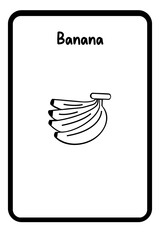 Coloring Fruit Flashcards 1 - Banana (2)