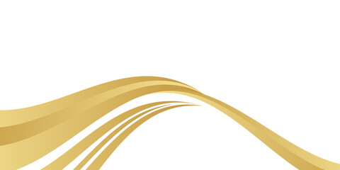 gold wave curve, golden wave corner shape for element, stripes ribbon golden graphic, striped gold