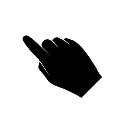 Simple hand icon, pointing finger icon vector.