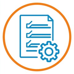 of a document or form icon with a gear or settings icon representing a checklist or workflow process management tool