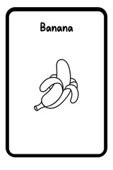 Coloring Fruit Flashcards 1 - Banana (4)