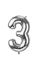 Metallic Silver Balloon Number 3