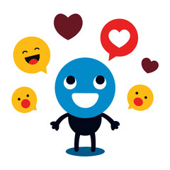 Speech Bubble Bursting with Emojis