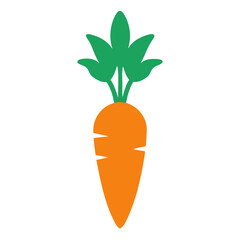 Carrot Silhouette with Leafy Top in Bold Style