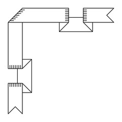 Illustration of ribbon corner. Decorative abstract banner.