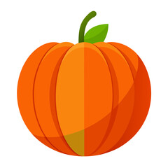 Pumpkin with Thick Stem and Ridged Surface